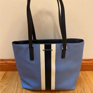 Michael Kors Sky Blue and White Stripe Tote
